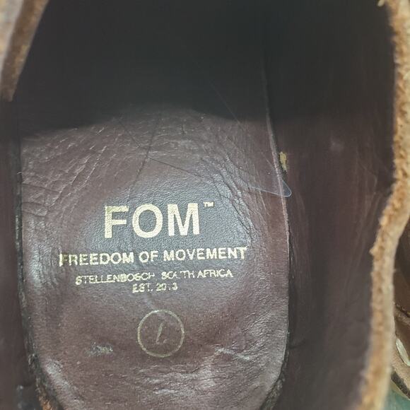 FOM Freedom Of Movement Mens 7 Leather Vellies Standard Low Cut Whiskey Lace Up main image 6